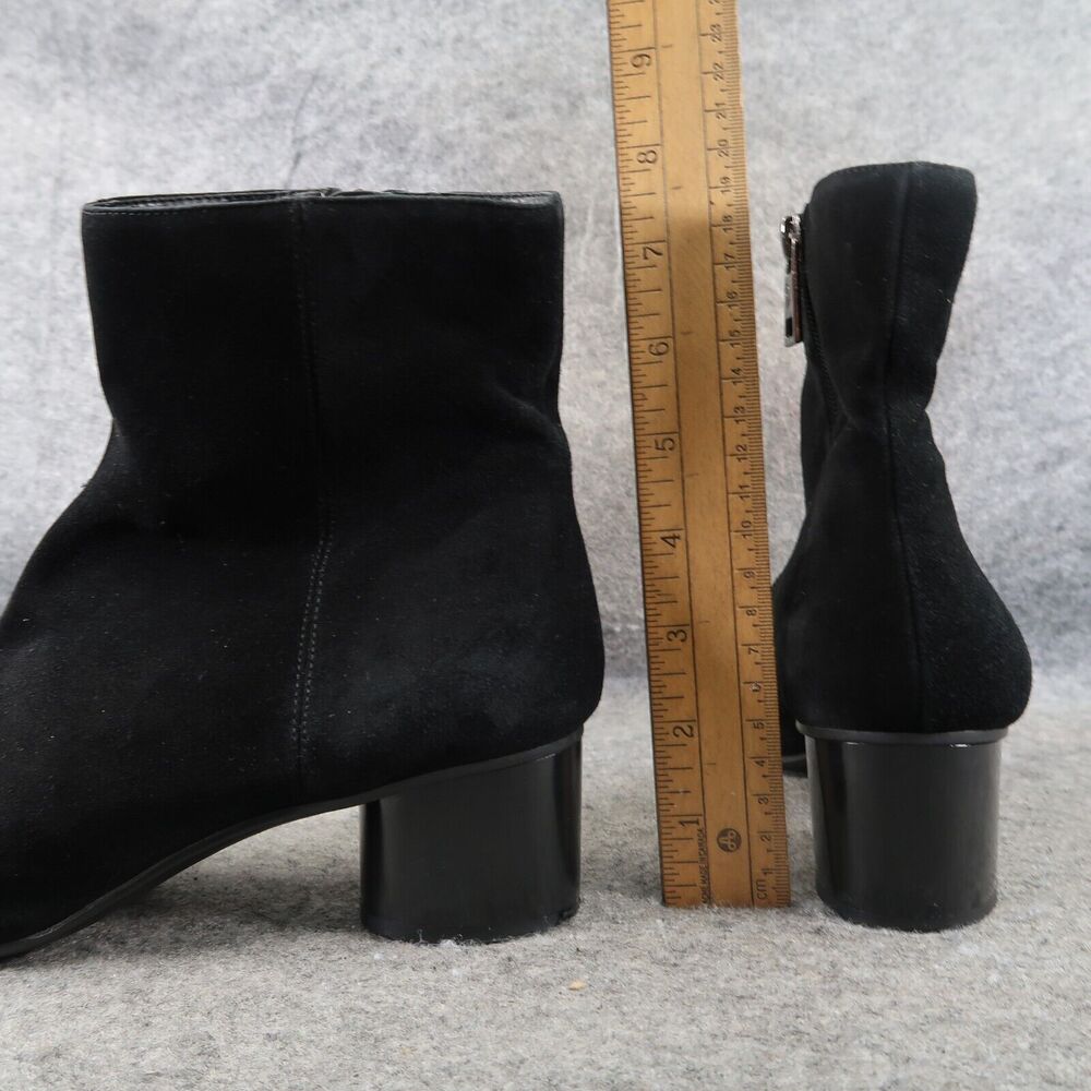 Nine West Shoes Womens 9 Booties Classic Fashion Leather Block Heel Black Zip - Picture 5 of 15